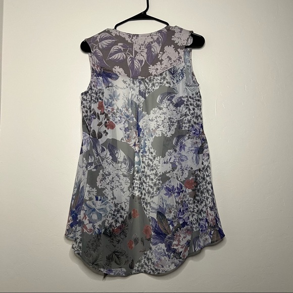 NWOT LOGO by Lori Goldstein Women’s Size XXS Floral Printed Chiffon Vest Pockets - Picture 7 of 11